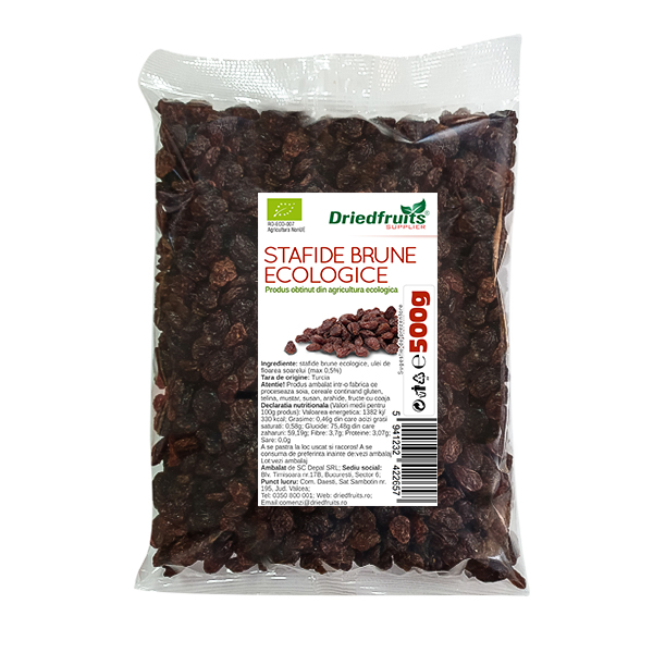 Stafide brune deshidratate BIO Driedfruits – 500 g